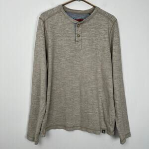 The North Face Mens Shirt Size Medium Copperwood Henley Tan Long Sleeve Crew Tee